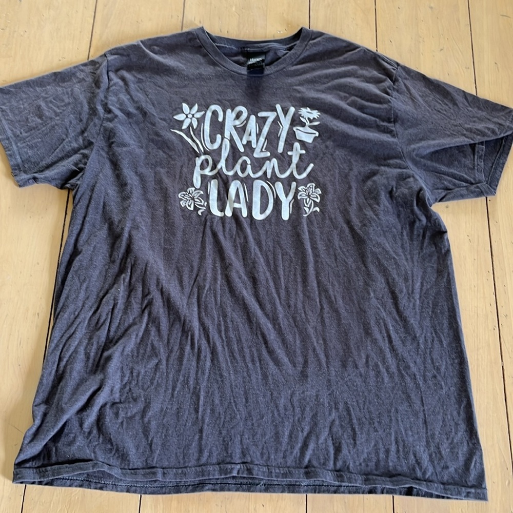 Hanes Perfect Tee in Dark Gray “Crazy Plant Lady” 2XL - Picture 6 of 6